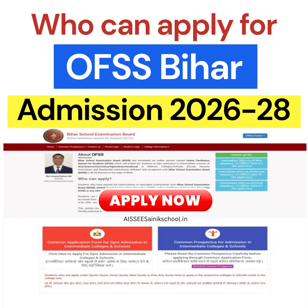Who can apply for OFSS Bihar Class 11 Admission 2026-28